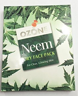 OZONE AYURVEDIC Neem Dry Face Pack - for Fairness, Tanning & Glowing Skin. Helps to Reduces Acne & Pimple. Suitable for All Skin types. No Paraben, No Sulphate, No Color - 25 G. (Combo Pack of 10)